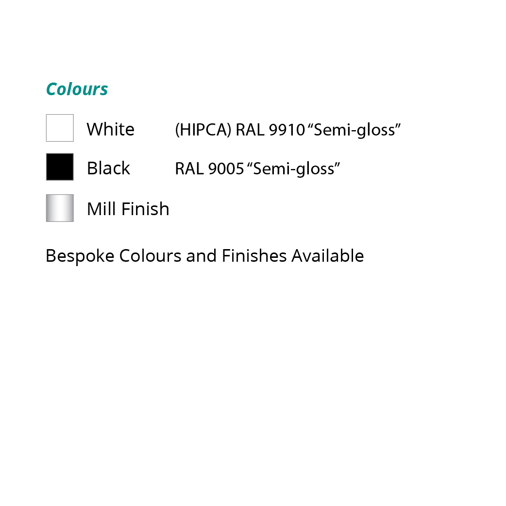 airvent DG 1500 glazed in window vent colour chart