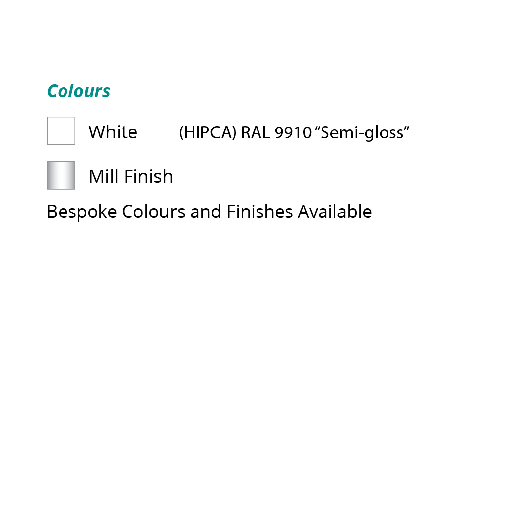 airvent SM 1400 colour chart - surface mounted window vent